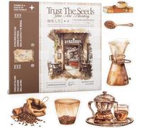 Uideyvi Coffee Themed Stickers, Scrapbook Supplies for Junk Journal, 50 Sheets Washi Stickers - Vintage Stickers for Journals, Ephemera Stickers Books Pre-Cut (TZ-005-008)
