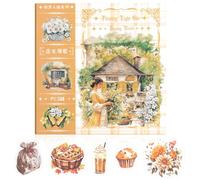 Uideyvi Fleeting Time Theme Sticker Scrapbooking Supplies for Junk Journal, 50 Sheets Washi Stickers - Vintage Journaling Stickers