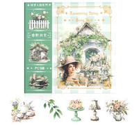 Uideyvi Haruno Theme Sticker Scrapbooking Supplies for Junk Journal, 50 Sheets Washi Stickers - Vintage Journaling Stickers