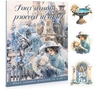 Uideyvi Winter Theme Sticker Scrapbooking Supplies for Junk Journal, 20 Sheets PET Stickers - Vintage Journaling Stickers, Ephemera Sticker Book Pre Cut(TZ-006-002)