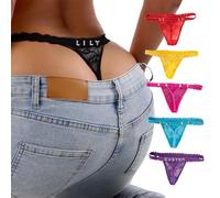 UIDMEN 2 Pcs Personalized Thongs with Rhinestone Names, Custom Lace Underwear Panties, Thongs for Women, Custom Underwear for Women, Gifts for Bridesmaid, Wife ,Girlfriend, Wedding Gifts, Anniversary