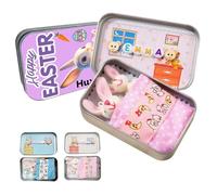 UIDMEN Personalised Mini Plush Bunny House, Custom Little Pocket Bunny with Name, Easter Basket Stuffer, Cute Easter Gifts for Kids, DIY Pet Bunnies Adoption, Anxiety Comfort Gift for Kids Teens Girls