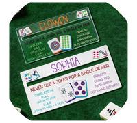 UIDMEN Personalized Acrylic Mahjong Line Reader, with Rules and Name, Accessories Tool Gifts, for Parties, Game Nights, Birthday Gifts for Lovers, Beginners, Family, Friends, Wife, Husband