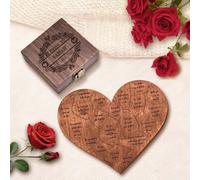 UIDMEN Personalized Anniversary Heart Puzzle, 1st for Couple, Wooden Heart Puzzle with Box, 20 Reasons Why I Love You, Gifts for Couple, Newlywed, Bride, Groom, Wife, Husband