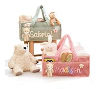 UIDMEN Personalized Baby Diaper Caddy Organizer with Name, Portable Diaper Storage Baske twith Removable Dividers, Baby Shower Gifts for Boy Girl, Car Organizer, Newborn Essentials for New Parents