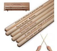 UIDMEN Personalized Drumsticks with Wooden Display, Custom Engraved Drumsticks, 1 Pair Maple 5A Drumsticks, Drummer Gifts for Boyfriend, Husband, Family, Friends, Professionals, Beginner, Musician