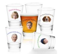 UIDMEN Personalized Funny Shot Glasses, Custom Shot Glass with Face Photo & Text, Groom Face Party Favors, Bar Supplies, Tequila Shot Glass, Gifts for Birthday, Christmas, Wedding, Bachelorette Party