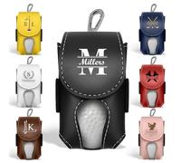UIDMEN Personalized Golf Ball & Tee Pouch, Ideal Golf Gifts, PU Leather Golf Bag with Tees Holder, Portable Golf Accessories with Belt Clip, Gifts for Golf Lovers, Golfers, Coaches, Teams, Men, Women