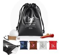 UIDMEN Personalized Golf Valuables Pouch, Custom Name/Logo Golf Tee Pouch with Drawstring Closure, Portable Golf Accessories for Men, Birthday Gifts for Golf Lovers, Golfers, Dad, Groomsman, Husband