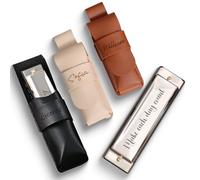 UIDMEN Personalized Harmonica with PU Leather Pouch, Custom Engraved Blues Harmonica for Kids, Teenagers, Students, Father's Day Gifts, Gifts for Music Lovers, Harmonica Player, Groomsmen