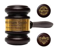 UIDMEN Personalized Judge Gavel and Sound Block Set, Wooden Gavel Set, Custom Engraved Name and Text, Gift for Lawyers, Judges, Chairmen, Retirement Law School Graduation Birthday Xmas Gifts