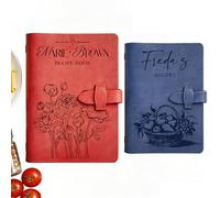 UIDMEN Personalized Leather Recipe Book, Custom Engraved Genuine Leather Recipe Journal, Blank Family Cookbooks, Gifts for Mom, Grandma, Wife, Husband, Mother's Day Birthday Anniversary Xmas Gifts