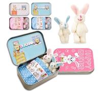 UIDMEN Personalized Little Pocket Bunny with Name, Mini Stuffed Rabbit House, Easter Baskets Decorative Boxes, Easter Gift for Kids, DIY Pet Bunny Adoption, Easter Bunny Gift for Kids Teens Girls