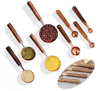 UIDMEN Personalized Measuring Cups Spoons Set, Rose Gold Plated Stainless Steel Kitchen Utensils, Custom Text on Walnut Handle, for Cooking & Baking, Gift for Cooking Lovers, Chef, Family, Friends