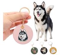 UIDMEN Personalized Pet Embroidered Keychain, Custom Keychain with Dog Picture, PU Leather Key Chain, Bag Charm for Women, Key Tags, Dogs Memorial Gift for Dog Lovers, Dogs Or Cats Owner Gift