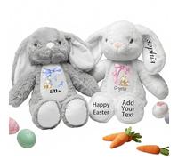 UIDMEN Personalized Plush Bunny with Name, Custom Easter Bunny, Child'S First Easter Gift, Birthday Easter for Baby Boys Girls Toddlers Newborn, Handmade Custom Stuffed Animals