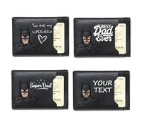UIDMEN Personalized PU Leather Wallet for Men, Face Eyes Cutout Card Holder, Father's Day Keepsake, Custom ID Wallet, Gifts for Daddy, Grandpa, Husband, Boyfriend, Anniversary Wedding Xmas Gifts