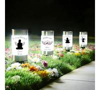 UIDMEN Personalized Solar Lights for Cemetery, Custom Name & Date on Solar Light, LED Waterproof Lamp for Outdoor, Garden, Balcony, Yard, Memorial Remembrance Gifts for Loved Ones, Grave Decoration