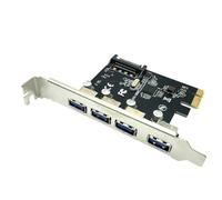 UieoKakeh 4 Port USB 3.0 PCI-E Expansion Card PCI Express PCIe USB 3.0 Hub Adapter 5Gbps Riser Controller Extender with SATA Power