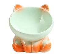 UieoKakeh Cat Bowl with Slanted Mouth Pet Supplies Dog Bowl Gradient Ceramic Eating Drinking Bowl Pet Bowl Green