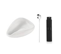 UieoKakeh Coffee Bean Dosing Cup and RDT Bottle and Spoon 3-Piece Set, Coffee Bar Replacement, Ceramic Dosing Vessels White