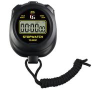 UieoKakeh Digital Stopwatch Timer Professional Handheld LCD Chronograph Sports Stopwatch Sports Training Kitchen Timer Black
