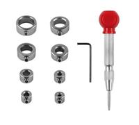UieoKakeh Drill Stop Collar Set Automatic Center Punch Kit Carbon Steel Rings 3/4/5/6/8/10/12/16mm Depth Woodworking Tools Window