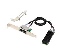 UieoKakeh Dual Port Network Card M. 2 B+ M KEY I226-T2 Industrial Grade 2.5G Gigabit Ethernet Adapter
