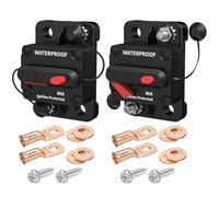 UieoKakeh For RV Audio Compatible 2set 40 Amp 12V-48V DC, Waterproof 40A 12 Volt with Manual Reset Inline Design