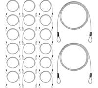 UieoKakeh For U Lock Padlock Compatible 20 Pack Cable Locks, 4.9ft X 3mm Steel Security Cable Lock with Double Loops for Luggage and Outdoor Use