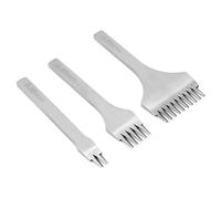 UieoKakeh Handwork for Leather Stitching Punch Set 3Pcs Hole Punching Tool Chisel Iron for Leather Craft DIY(3.85mm)