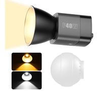 UieoKakeh LED Video Light 40W Bi-Color COB Photographic Studio Light 2500K-6500K 5000mAh for Live Streaming Commercial Photography