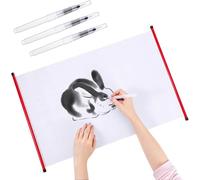 UieoKakeh Magic Canvas Paint with Water, 24 X 16 Inches Reusable for Students Chinese Calligraphy Paper& 3 Empty Watercolor Pens