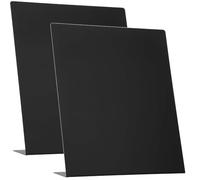 UieoKakeh Mini Black Magnetic Bulletin Board with Easel Stand Metal Tabletop Memo Display for Back to School Menu