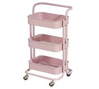 UieoKakeh Multifunctional 3-Tier Kitchen Cart with Wheels Mobile Storage Snack Rack for Bedroom Living Room A