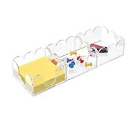 UieoKakeh Non-Slip Base 3in1 Acrylic Sticky Note Holder Dispenser for 3x3 Post Notes& Memo Pads- Modern Desktop Organizer Design A