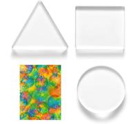 UieoKakeh Reusable 3 Pack Gel Print Plates 3Inch Circle Triangle Square Monoprinting for Card Making Supplies