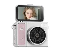 UieoKakeh S162 Thumb Keychain Camera 1.47-Inch Flip Screen 2K Mini Action Camera Retro Style Very Small Camcorder Pink