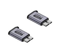 UieoKakeh Type-C USB3.0 Micro B Male to Female Adapter 2PCS for External Hard Drive Disk HDD Cable