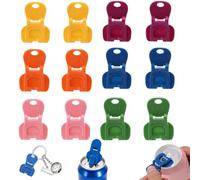 UIEXAY 12 Pieces Beverage Can Easy Cap Multicolor Can Opener Lid for Drinks Can and Beer (Yellow/Purple/Green/Orange/Pink/Blue)