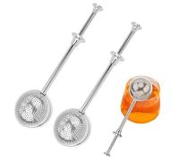UIEXAY 304 Stainless Steel Tea Infuser, 2 Pieces Tea Infuser, Piercing Tea Tongs with Telescopic Handle, Ball Shaped Tea Tongs for Loose Tea Sugared Coffee