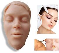 UIGJIOG Face Model Pure Silicone Head Model Educational Model Injection Training Silicone Mannequin Face Model Micro-Practice Model for Medical Student Doctor Esthetician 27X14x12cm
