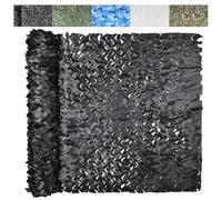 UIHECTA Camouflage Netting, Camo Tarp Sun Shade Net, Sunscreen Nets, for Hunting Blind, Military, Dinosaur Birthday Theme Party Decoration, Camping Shooting,Black,9x18m