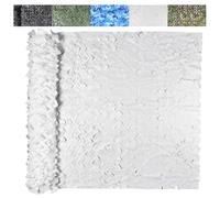 UIHECTA Camouflage Netting, Camo Tarp Sun Shade Net, Sunscreen Nets, for Hunting Blind, Military, Dinosaur Birthday Theme Party Decoration, Camping Shooting,White,7x18m