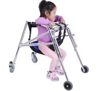 UIHECTA Folding Walker for Kids with Wheels, Lightweight Posterior Rollator Walker, Aluminum Alloy, Height Adjustable Height, for Disabled Injured Rehabilitation Training,Small