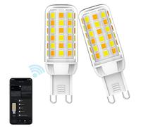 UIHECTA G9 LED Dimmable Light, G9 LED Smart Bulb, Voice Remote Control, WiFi Connect, No Hub Required, 3W Replacement for 40W Halogen G9 Bulb, for Living Room Bedroom Lighting,A,2 pack