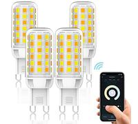 UIHECTA G9 LED Dimmable Light, G9 LED Smart Bulb, Voice Remote Control, WiFi Connect, No Hub Required, 3W Replacement for 40W Halogen G9 Bulb, for Living Room Bedroom Lighting,A,4 pack