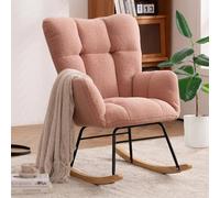 UIHECTA Nursery Rocking Chairs, Comfy Armchairs, Modern Rocking Accent Chairs, with Padded Seat and High Backrest, Small Spaces, for Nursery, Bedroom, Living Room,002