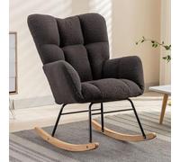 UIHECTA Nursery Rocking Chairs, Comfy Armchairs, Modern Rocking Accent Chairs, with Padded Seat and High Backrest, Small Spaces, for Nursery, Bedroom, Living Room,006