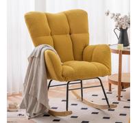 UIHECTA Nursery Rocking Chairs, Comfy Armchairs, Modern Rocking Accent Chairs, with Padded Seat and High Backrest, Small Spaces, for Nursery, Bedroom, Living Room,005